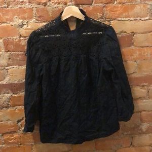 Gap 3/4 sleeve black blouse